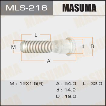 Купити MLS-216 Masuma Болт маточини Land Cruiser (90, 150, Prado) (2.7, 3.0, 4.0)