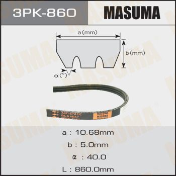 Ремень приводной 3PK-860 Masuma –  фото 1