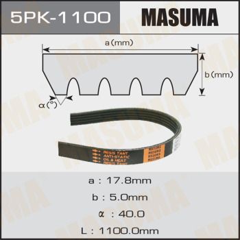 Ремінь приводний 5PK-1100 Masuma –  фото 1