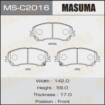 Купить MS-C2016 Masuma Тормозные колодки  Кашкай (1.2, 1.5, 1.6, 2.0) 