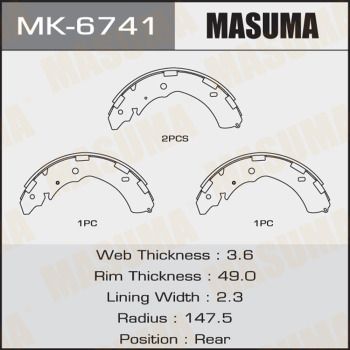 Купить MK-6741 Masuma Тормозные колодки  Pajero Sport 2 (3.2 DI-D 4WD, 3.5 V6 24V) 