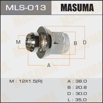 Купить MLS-013 Masuma - Шпильки ГАЙКИ Гайка 12x1.5 короткие с шайбой D 30mm под ключ=21мм Toyota, Daihatsu, Lexus, MITSUBISHI