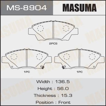 Купити MS-8904 Masuma Гальмівні колодки  Інсайд 1.3 Hybrid 