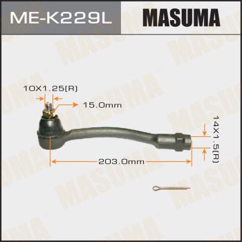 Купити ME-K229L Masuma Рульовий наконечник Кіа Ріо (1.4 CVVT, 1.6 CVVT)