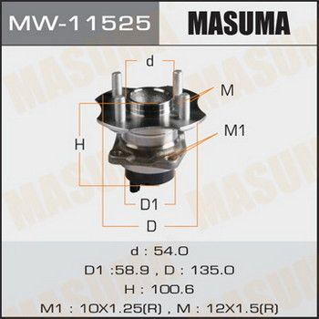 Купити MW-11525 Masuma Підшипник маточини  Corolla (120, 140, 150)  