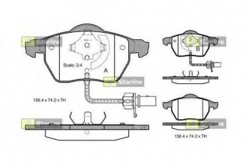 Купить BD S301 StarLine Тормозные колодки  Audi A6 (C5, C6) 