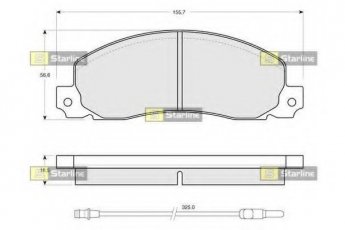 Купить BD S146 StarLine Тормозные колодки передние Transit 5 (2.0, 2.5, 2.9) с датчиком износа