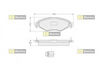 Купить BD S060 StarLine Тормозные колодки  Peugeot 206 (1.0, 1.1, 1.4, 1.6, 1.9) 