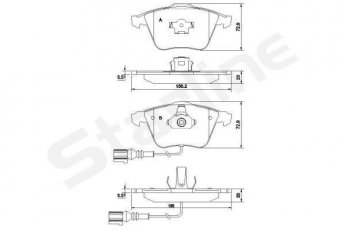 Купить BD S837P StarLine Тормозные колодки передние Ауди А4 (Б5, Б6, Б7) с датчиком износа