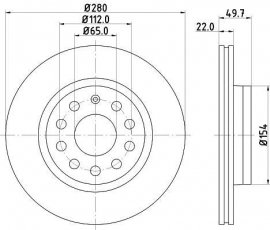 Купить 8DD 355 109-561 HELLA PAGID Тормозные диски Octavia (A5, A7)
