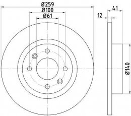 Купить 8DD 355 115-271 HELLA PAGID Тормозные диски Twingo (1, 2, 3) (1.0 SCe 70, 1.2, 1.2 16V)