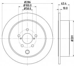 Купити 8DD 355 116-421 HELLA PAGID Гальмівні диски Аутбек (2, 3, 4) (2.0, 2.5, 3.6)