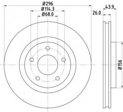 Купити 8DD 355 114-601 HELLA PAGID Гальмівні диски Х-Трейл (2.0, 2.5)