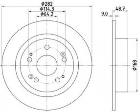 Купити 8DD 355 116-521 HELLA PAGID Гальмівні диски Acura TSX (2.4, 3.5)