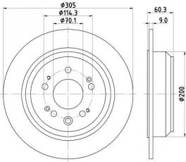 Купити 8DD 355 116-111 HELLA PAGID Гальмівні диски Аккорд (2.0 i, 2.2 i-DTEC, 2.4 i)