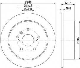 Купити 8DD 355 114-991 HELLA PAGID Гальмівні диски Лексус РХ (3.0, 3.3, 3.5)