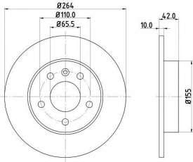 Купить 8DD 355 106-111 HELLA PAGID Тормозные диски Zafira (A, B)