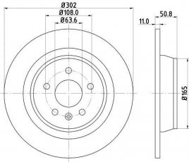 Купить 8DD 355 118-841 HELLA PAGID Тормозные диски Фокус 2 (2.5 RS, 2.5 RS 500)