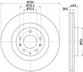 Купить 8DD 355 118-201 HELLA PAGID Тормозные диски СХ-7 (2.2, 2.3)