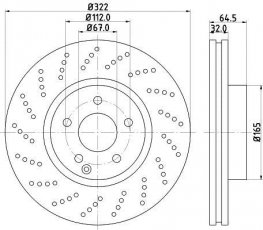 Купити 8DD 355 114-231 HELLA PAGID Гальмівні диски Mercedes 212 (1.8, 2.0, 2.1, 3.0, 3.5)