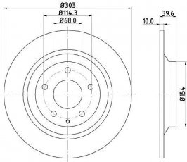 Купить 8DD 355 118-541 HELLA PAGID Тормозные диски CX-5 (2.0, 2.2, 2.5)