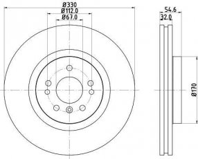 Купить 8DD 355 113-171 HELLA PAGID Тормозные диски M-Class W164 (3.0, 3.5, 5.0)