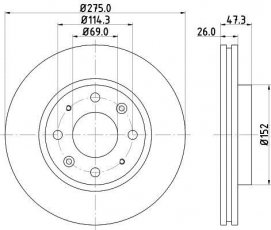 Купити 8DD 355 111-781 HELLA PAGID Гальмівні диски Cerato (1.5, 1.6, 1.8, 2.0)