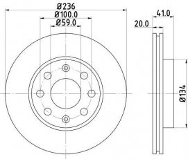 Купить 8DD 355 111-341 HELLA PAGID Тормозные диски Спарк М300 (0.0, 0.8, 0.9, 1.0, 1.2)