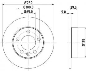 Купити 8DD 355 105-411 HELLA PAGID Гальмівні диски Ауді А2 (1.4 TDI, 1.6 FSI)