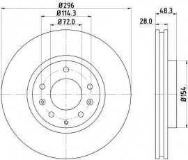 Купити 8DD 355 115-781 HELLA PAGID Гальмівні диски CX-7 (2.3, 2.5)