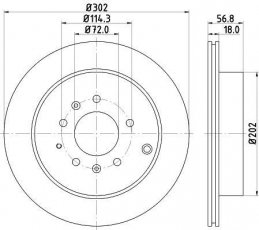 Купити 8DD 355 115-791 HELLA PAGID Гальмівні диски СХ-7 (2.3, 2.5)