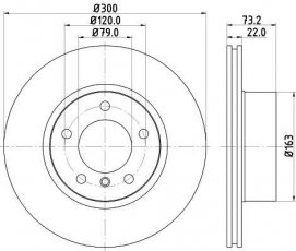 Купить 8DD 355 118-041 HELLA PAGID Тормозные диски BMW F30 (F30, F31, F35, F80) (1.5, 1.6, 2.0)