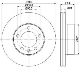 Купити 8DD 355 108-931 HELLA PAGID Гальмівні диски Movano (1.9, 2.2, 2.5, 2.8, 3.0)