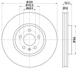 Купить 8DD 355 113-911 HELLA PAGID Тормозные диски Ауди Ку5 (2.0, 3.0, 3.2)