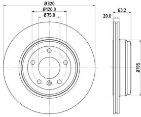 Купить 8DD 355 109-941 HELLA PAGID Тормозные диски BMW E60 (E60, E61) (2.0, 2.2, 2.5, 3.0)