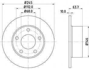 Купити 8DD 355 102-801 HELLA PAGID Гальмівні диски Суперб (1.8, 1.9, 2.0, 2.5, 2.8)