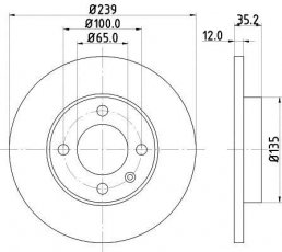 Купити 8DD 355 100-131 HELLA PAGID Гальмівні диски Пассат Б2 (1.3, 1.6, 1.8, 2.2)