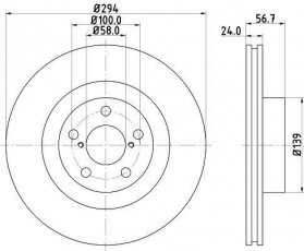 Купить 8DD 355 112-051 HELLA PAGID Тормозные диски Аутбек (1, 2, 3, 4) (2.0, 2.5, 3.0)