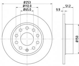 Купити 8DD 355 109-601 HELLA PAGID Гальмівні диски Сірокко (1.4 TSI, 2.0 TDI, 2.0 TSI)