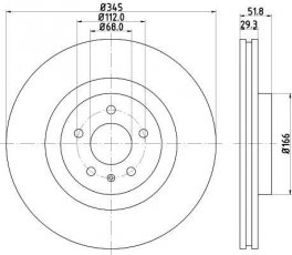 Купити 8DD 355 113-951 HELLA PAGID Гальмівні диски Ауді А4 Б8 (2.0, 2.7, 3.0)