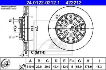 Тормозной диск 24.0122-0212.1 ATE фото 1