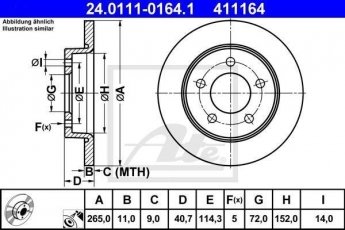 Купить 24.0111-0164.1 ATE Тормозные диски Mazda 3 (BK, BL) (1.3, 1.4, 1.6, 2.0, 2.5)