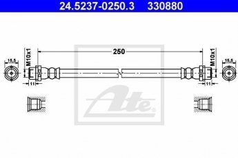 Купить 24.5237-0250.3 ATE Тормозной шланг Transporter (T5, T6) (1.9, 2.0, 2.5, 3.2)