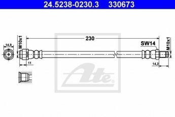 Купити 24.5238-0230.3 ATE Гальмівний шланг B-Class W245 (1.5, 1.7, 2.0)