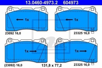 Купить 13.0460-4973.2 ATE Тормозные колодки  Subaru с звуковым предупреждением износа