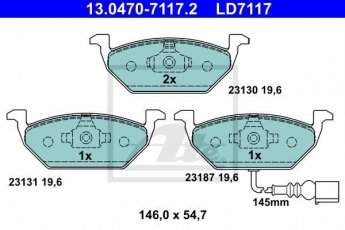 Купить 13.0470-7117.2 ATE Тормозные колодки передние Audi A3 с датчиком износа