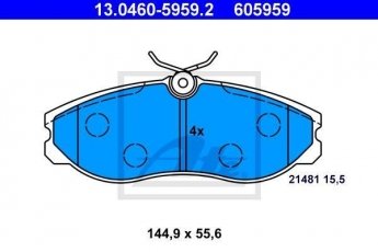Купить 13.0460-5959.2 ATE Тормозные колодки передние Террано (2.4, 2.7, 3.0) без датчика износа