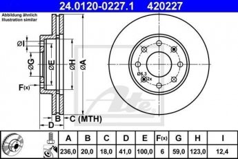 Купити 24.0120-0227.1 ATE Гальмівні диски Спарк М300 (1.0, 1.2)