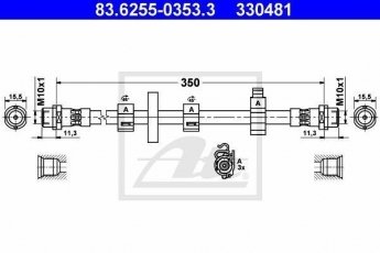 Купить 83.6255-0353.3 ATE Тормозной шланг Transporter T4 (1.9, 2.0, 2.4, 2.5, 2.8)
