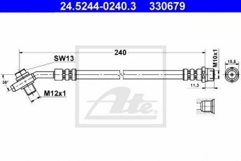 Купити 24.5244-0240.3 ATE Гальмівний шланг Audi A4 B5